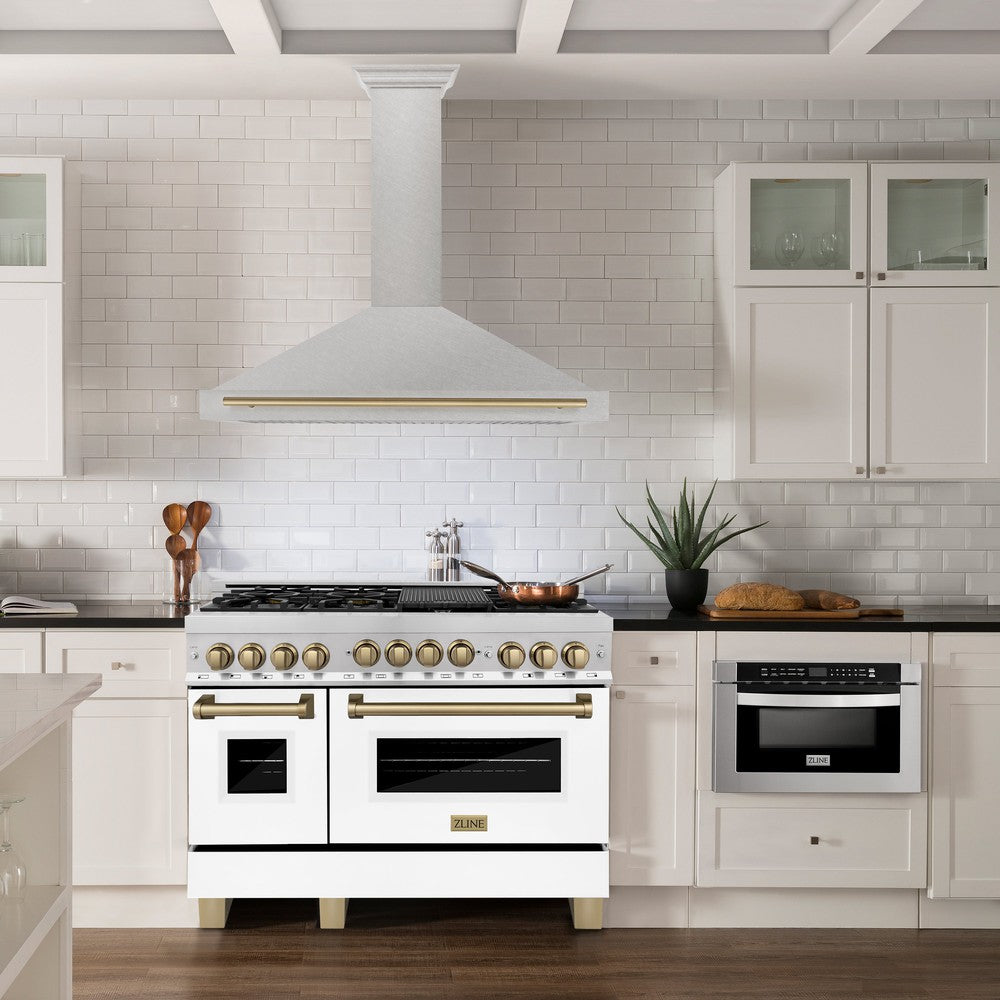 ZLINE 48 in. Autograph Edition Fingerprint Resistant Stainless Steel Range Hood with Accents (KB4SNZ-48)