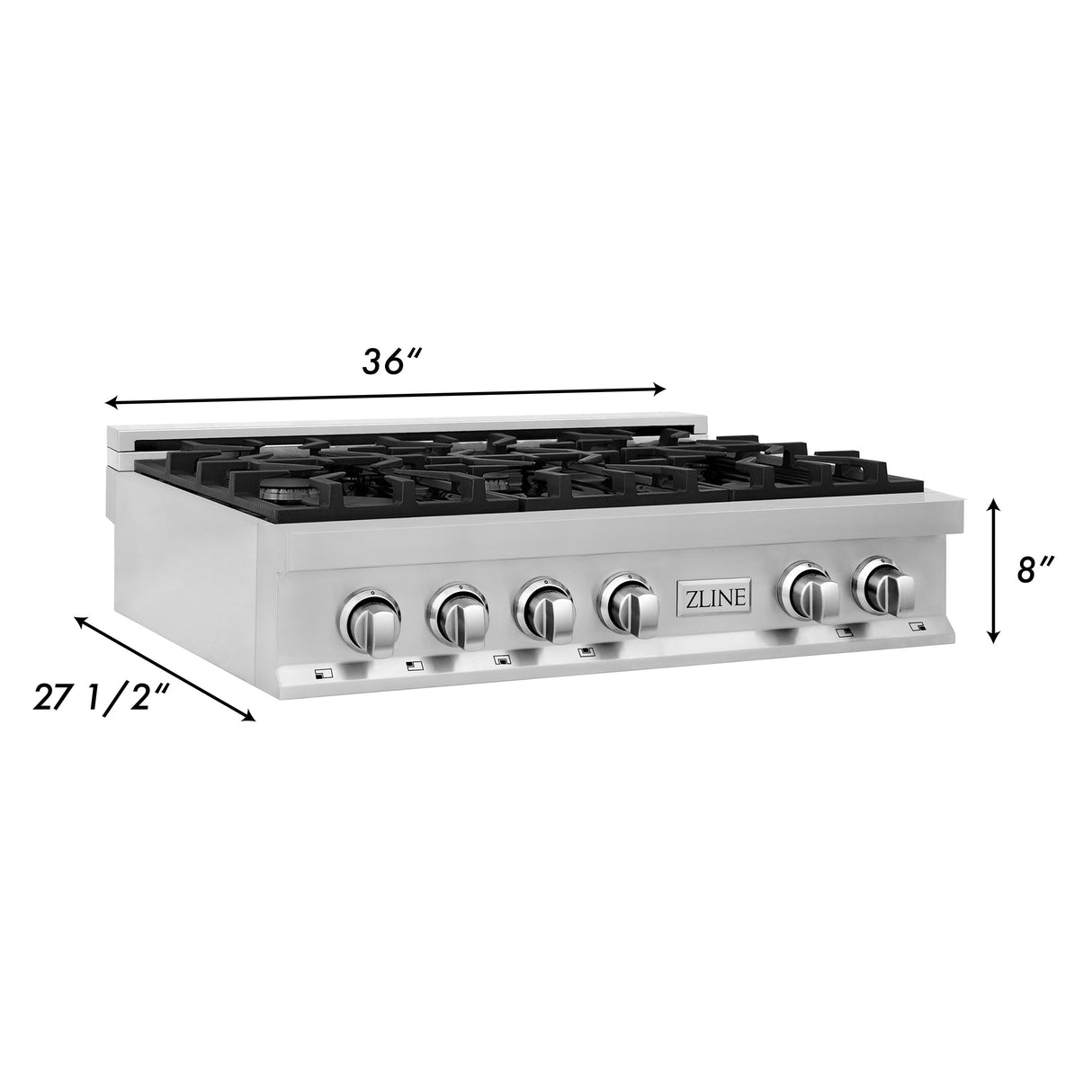 ZLINE 36 in. Stainless Steel Gas Stovetop with 6 Gas Burners (RT36)