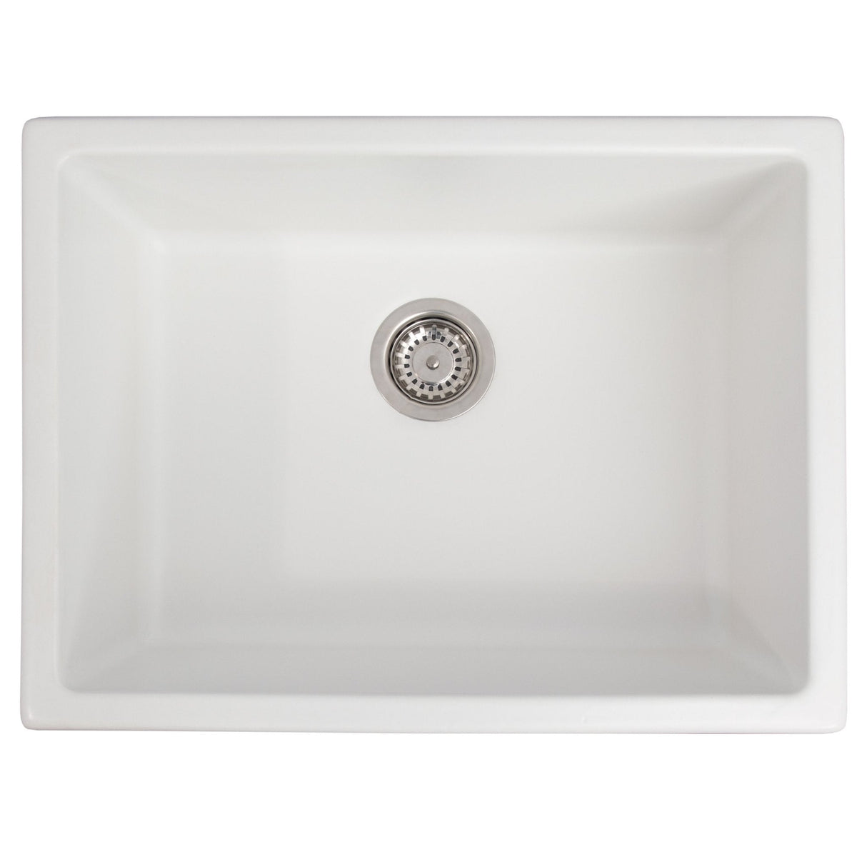 ZLINE 24 in. Rome Dual Mount Single Bowl Fireclay Kitchen Sink with Bottom Grid (FRC5123)