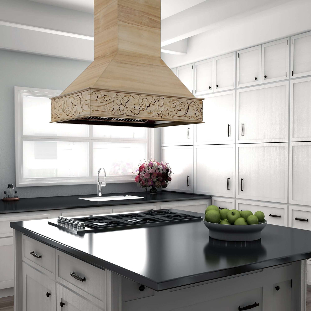 ZLINE 36 in. Unfinished Wooden Island Mount Range Hood (9373UF-36)