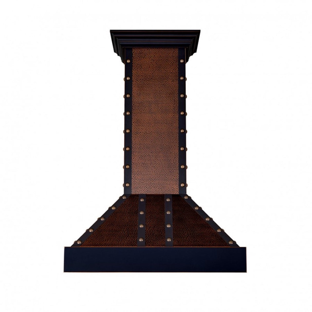 ZLINE Designer Series Wall Mount Range Hood in Hand-Hammered Copper with Oil-Rubbed Bronze Details (655-HBBBB)