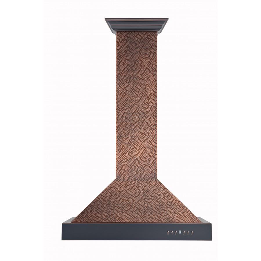 ZLINE Ducted Vent Designer Series Wall Mount Range Hood in Hand-Hammered Copper (KB2-HBXXX)