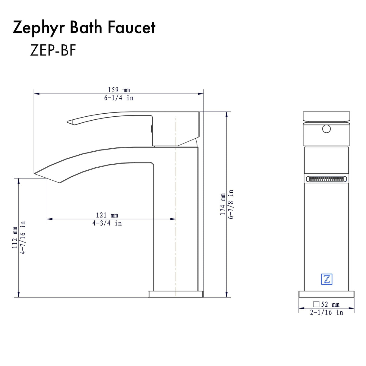 ZLINE Zephyr Bath Faucet (ZEP-BF)