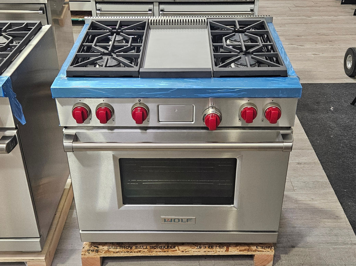 36” Wolf Dual Fuel Range DF364G