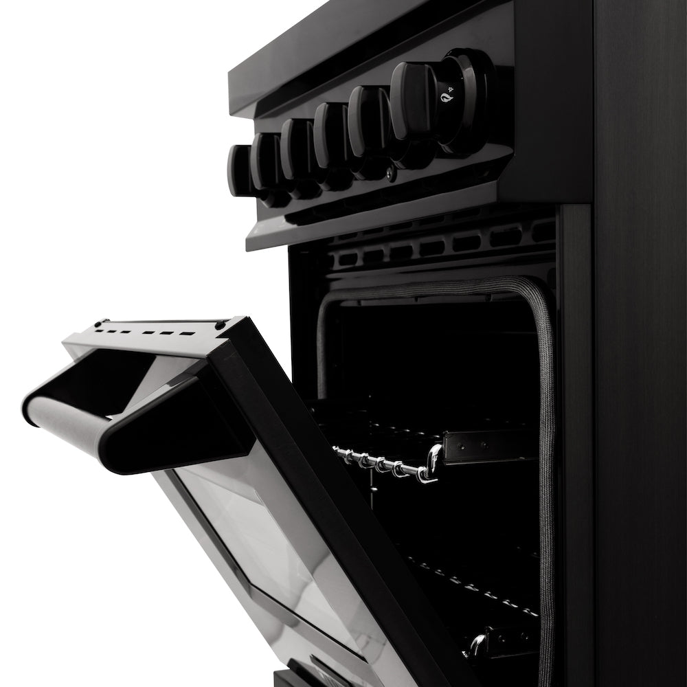 ZLINE 24 in. Professional Dual Fuel Range in Black Stainless Steel (RAB-24)