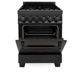 ZLINE 24 in. Professional Dual Fuel Range in Black Stainless Steel (RAB-24)