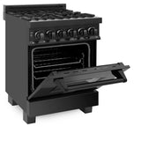 ZLINE 24 in. Professional Dual Fuel Range in Black Stainless Steel (RAB-24)