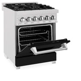 ZLINE 24 in. Professional Dual Fuel Range in Fingerprint Resistant Stainless Steel with Black Matte Door (RAS-BLM-24)