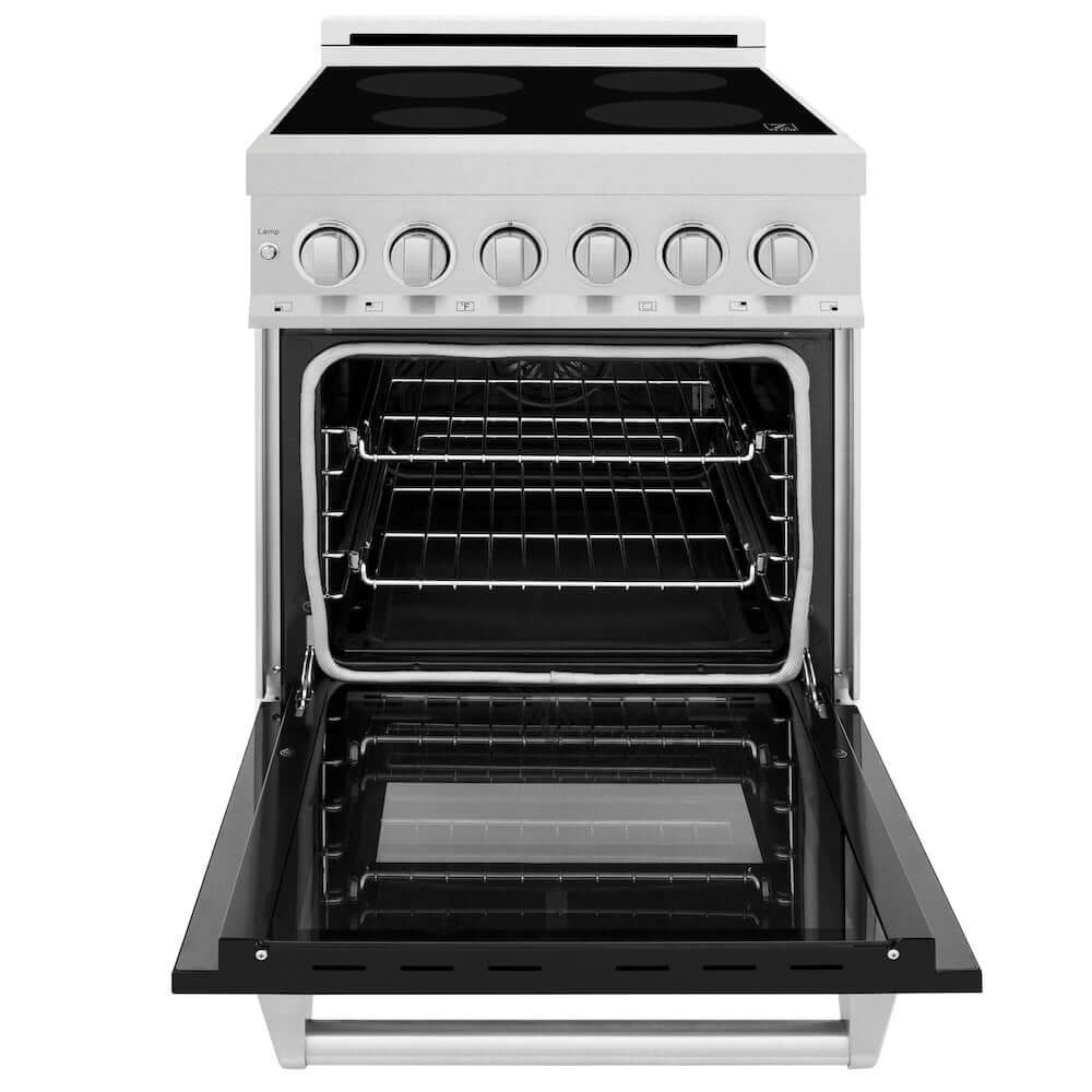 ZLINE 24 in. 2.8 cu. ft. Induction Range with a 4 Element Stove and Electric Oven in Black Matte (RAINDS-BLM-24)