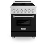 ZLINE 24 in. 2.8 cu. ft. Induction Range with a 4 Element Stove and Electric Oven in Black Matte (RAINDS-BLM-24)