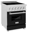 ZLINE 24 in. 2.8 cu. ft. Induction Range with a 4 Element Stove and Electric Oven in Black Matte (RAINDS-BLM-24)