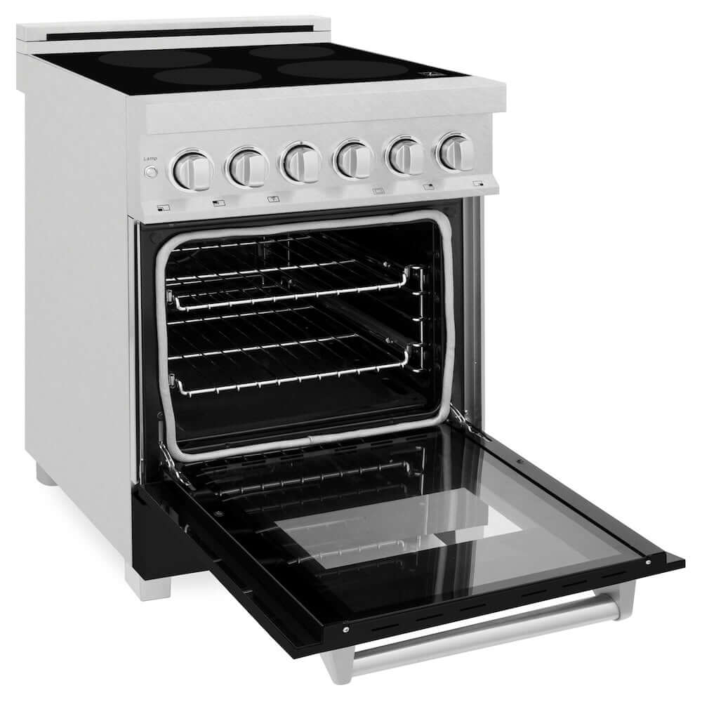 ZLINE 24 in. 2.8 cu. ft. Induction Range with a 4 Element Stove and Electric Oven in Black Matte (RAINDS-BLM-24)