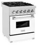 ZLINE 24 in. 2.8 cu. ft. Dual Fuel Range with Gas Stove and Electric Oven in Fingerprint Resistant Stainless Steel and White Matte Door (RAS-WM-24)