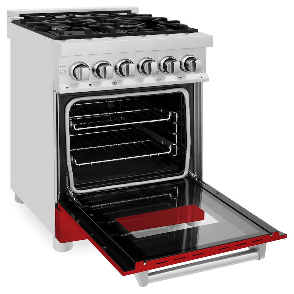 ZLINE 24 in. 2.8 cu. ft. Dual Fuel Range with Gas Stove and