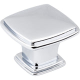 Square Milan 1 Cabinet Knob by Jeffrey Alexander - Polished Chrome