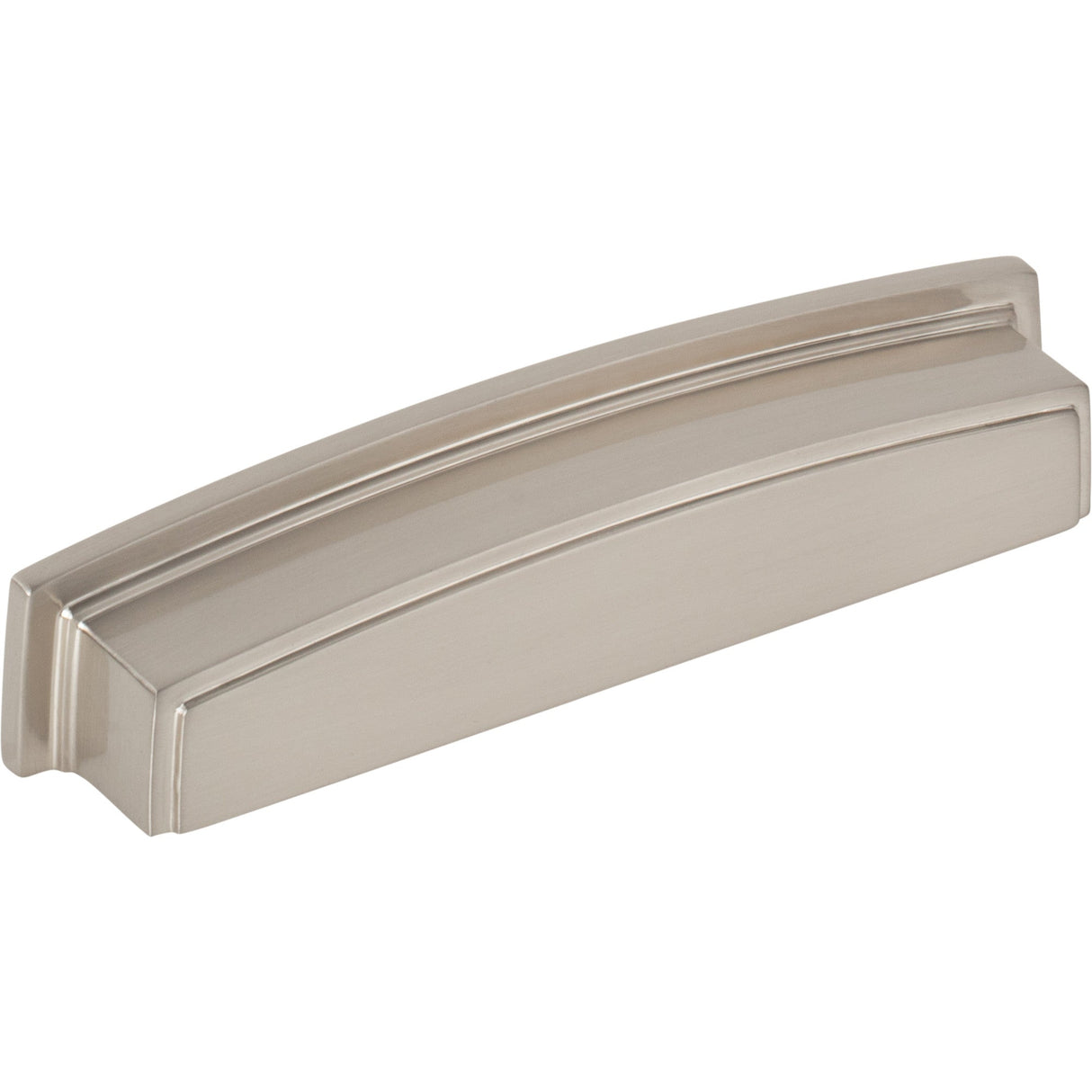 Square-to-Center Square Renzo Cabinet Cup Pull by Jeffrey Alexander - Satin Nickel