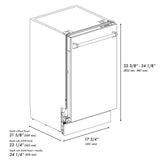 ZLINE 18 in. Tallac Series 3rd Rack Top Control Dishwasher in a Stainless Steel Tub with Red Matte Panel, 51dBa (DWV-RM-18)