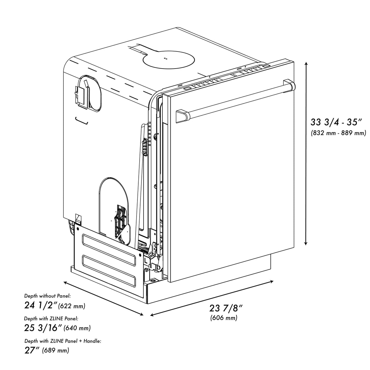 ZLINE 24 in. Monument Series 3rd Rack Top Touch Control Dishwasher with Red Matte Panel, 45dBa (DWMT-RM-24)