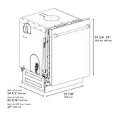 ZLINE 24 in. Monument Series 3rd Rack Top Touch Control Dishwasher with White Matte Panel, 45dBa (DWMT-WM-24)