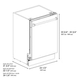 ZLINE 24" Tallac Series 3rd Rack Dishwasher with White Matte Panel and Traditional Handle, 51dBa (DWV-WM-24)