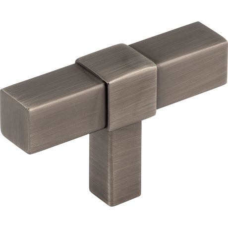 Zane Cabinet "T" Knob by Jeffrey Alexander - Brushed Pewter