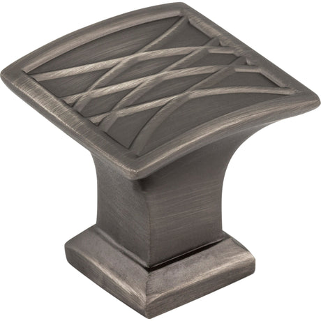 Square Geometric Pattern Aberdeen Cabinet Knob by Jeffrey Alexander - Brushed Pewter