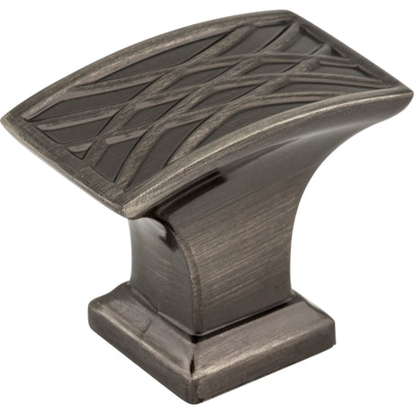Rectangle Geometric Pattern Aberdeen Cabinet Knob by Jeffrey Alexander - Brushed Black Nickel