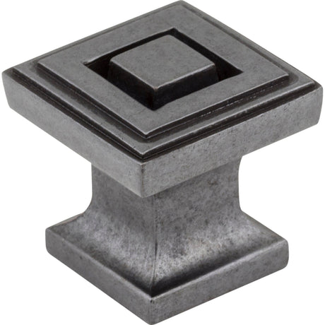 Square Delmar Cabinet Knob by Jeffrey Alexander - Gun Metal