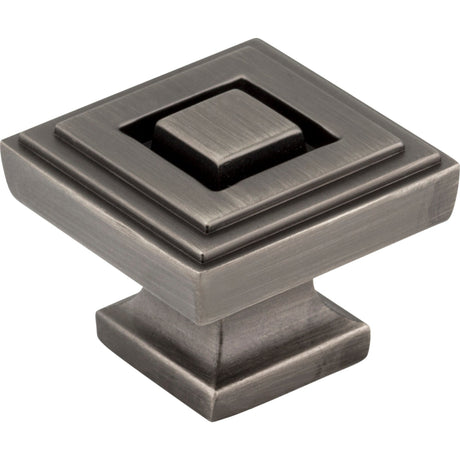 Square Delmar Cabinet Knob by Jeffrey Alexander - Brushed Pewter