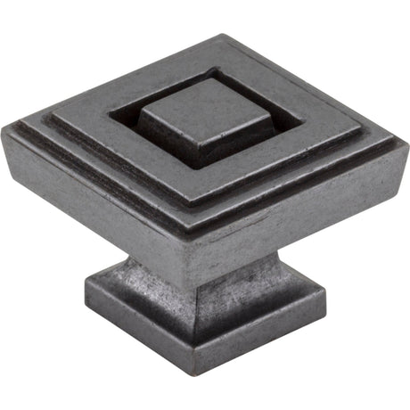 Square Delmar Cabinet Knob by Jeffrey Alexander - Gun Metal
