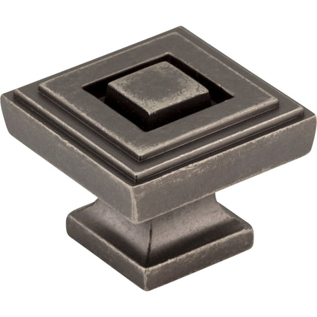 Square Delmar Cabinet Knob by Jeffrey Alexander - Distressed Pewter