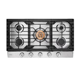 Fotile Tri-Ring Series 36 in. Gas Cooktop with 5 Burners in Stainless Steel (GLS36502)