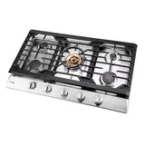 Fotile Tri-Ring Series 36 in. Gas Cooktop with 5 Burners in Stainless Steel (GLS36502)