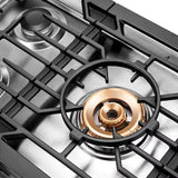 Fotile Tri-Ring Series 36 in. Gas Cooktop with 5 Burners in Stainless Steel (GLS36502)