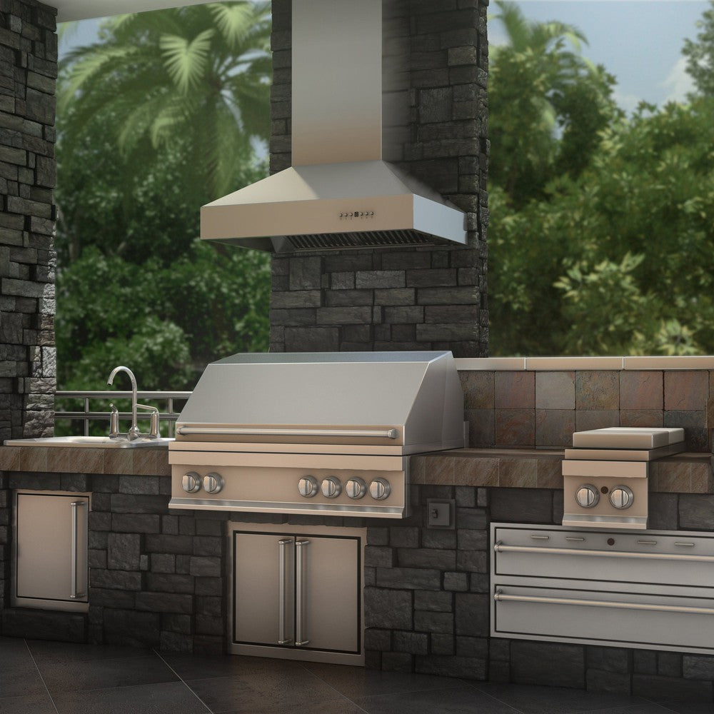 ZLINE Outdoor Wall Mount Range Hood in Outdoor Approved Stainless Steel (667-304)