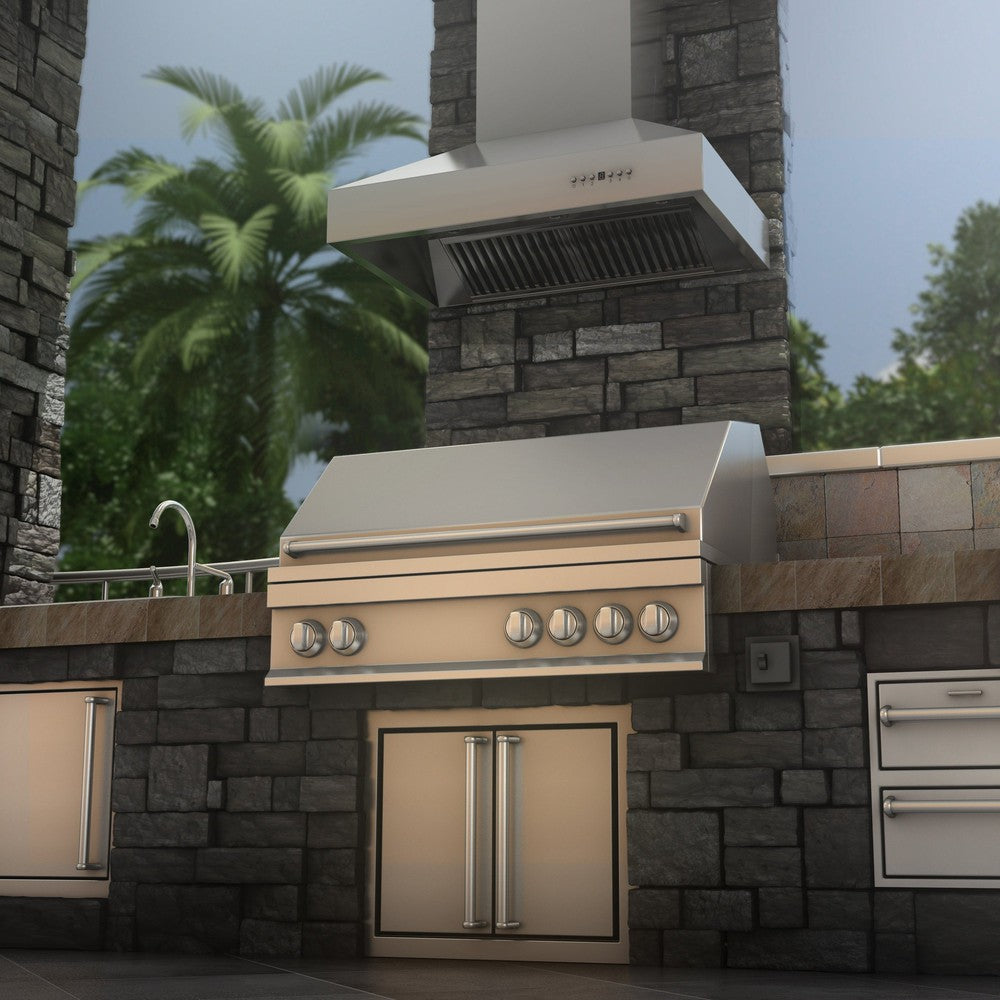 ZLINE Outdoor Wall Mount Range Hood in Outdoor Approved Stainless Steel (667-304)
