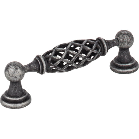 Birdcage Tuscany Cabinet Pull by Jeffrey Alexander - Distressed Antique Silver