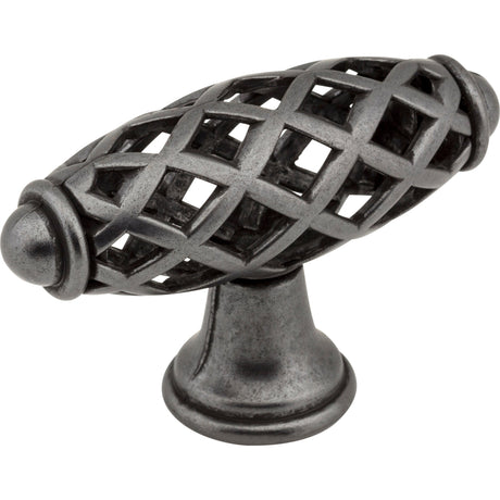 Birdcage Tuscany Cabinet "T" Knob by Jeffrey Alexander - Gun Metal