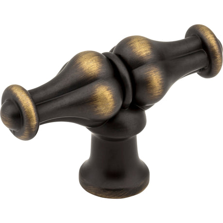 Bella Cabinet "T" Knob by Jeffrey Alexander - Antique Brushed Satin Brass