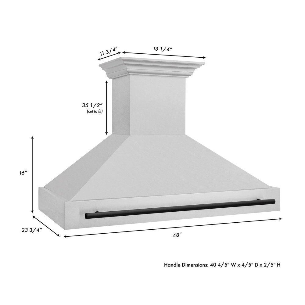 48 in. ZLINE Autograph Edition Fingerprint Resistant Stainless Steel Range Hood (8654SNZ-48)