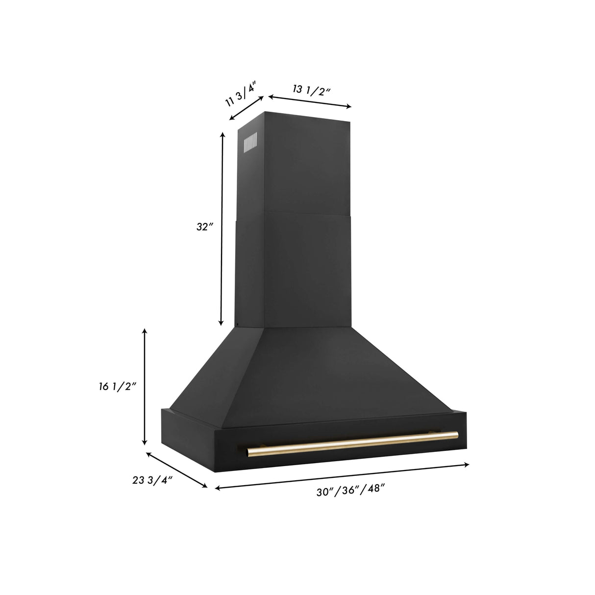 ZLINE Autograph Edition 36 in. Black Stainless Steel Range Hood with Handle (BS655Z-36)