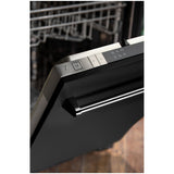 ZLINE 18 in. Compact Top Control Dishwasher with Black Matte Panel and Traditional Handle, 52dBa (DW-BLM-18)