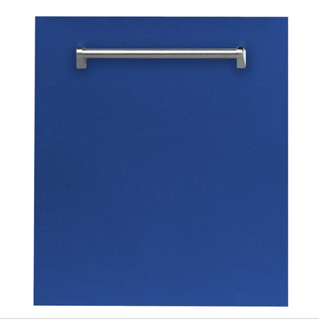 ZLINE 24 in. Dishwasher Panel in Blue Matte with Traditional Handle