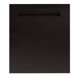 ZLINE 24 in. Top Control Dishwasher with Oil-Rubbed Bronze Panel and Traditional Style Handle, 52dBa (DW-ORB-H-24)