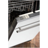 ZLINE 18 in. Compact Top Control Dishwasher with White Matte Panel and Modern Style Handle, 52 dBa (DW-WM-H-18)