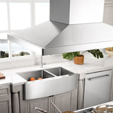 ZLINE Island Mount Range Hood in Stainless Steel with Built-in ZLINE CrownSound Bluetooth Speakers (GL2iCRN-BT)