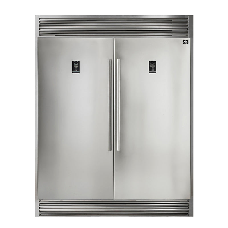 Forno 2-Piece Stainless Steel Kitchen Package with 60 in. Professional Refrigerator and 48 in. Dual Fuel Range (FFFFD1933-60S + FFSGS6156-48)