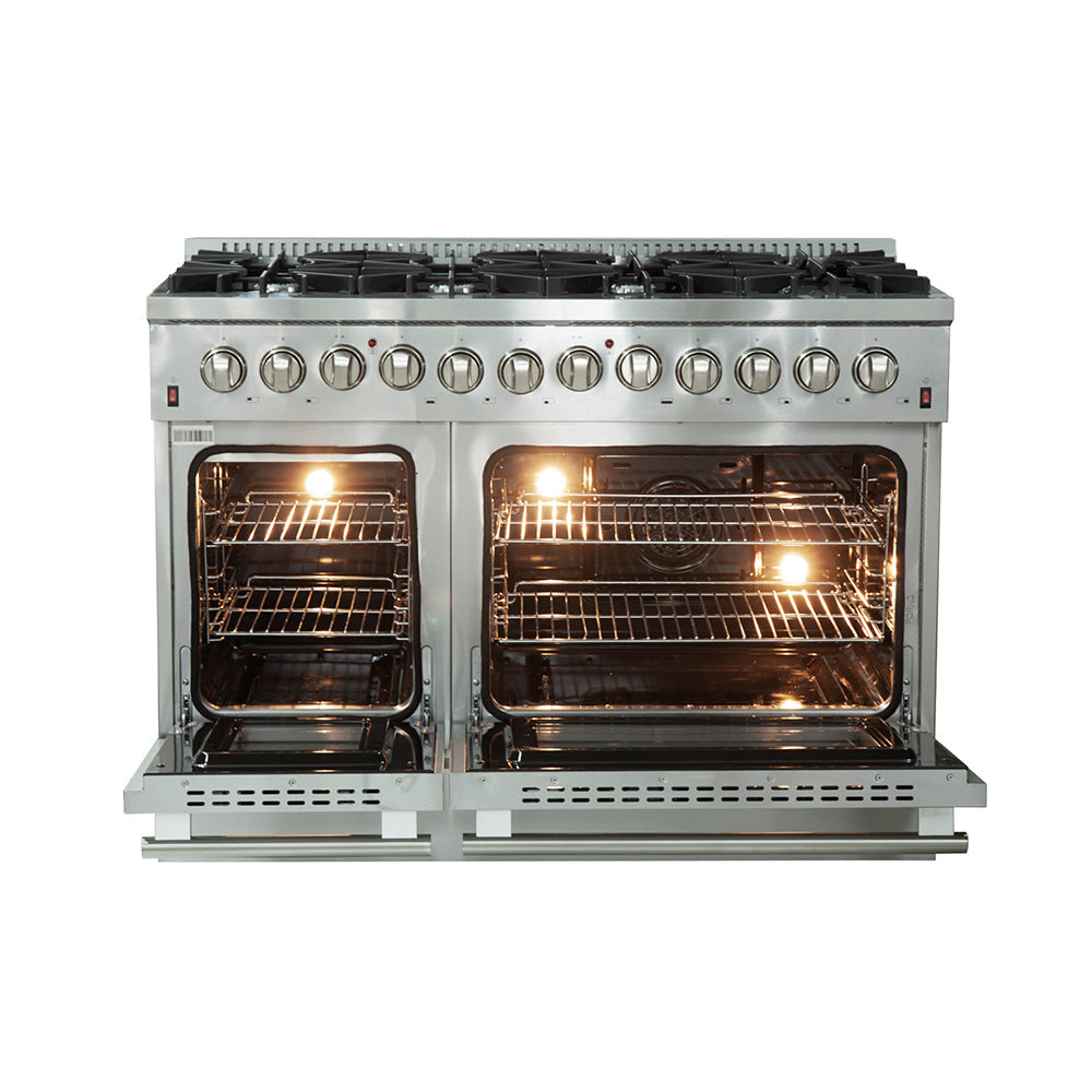 Forno 2-Piece Stainless Steel Kitchen Package with 60 in. Professional Refrigerator and 48 in. Dual Fuel Range (FFFFD1933-60S + FFSGS6156-48)