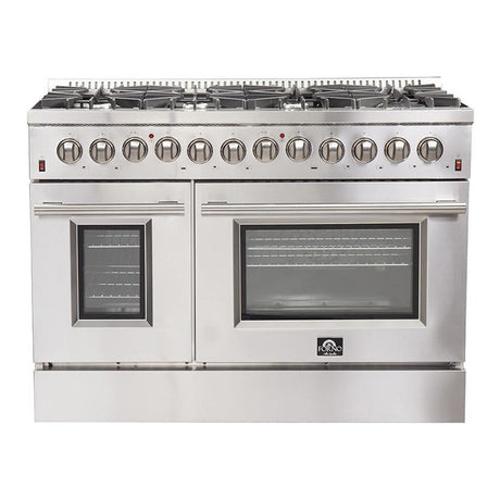 Forno 2-Piece Stainless Steel Kitchen Package with 60 in. Professional Refrigerator and 48 in. All Gas Range (FFFFD1933-60S +FFSGS6244-48)