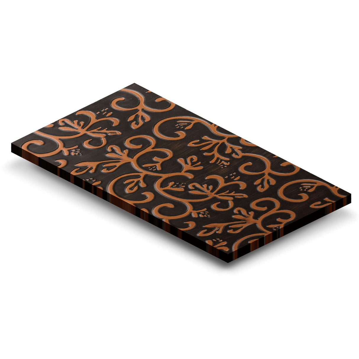 3 x 5 Floral Embossed Copper Sample (CS-F)